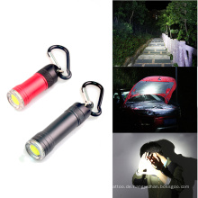 COB LED Keychain Taschenlampe Carabiner zum Camping